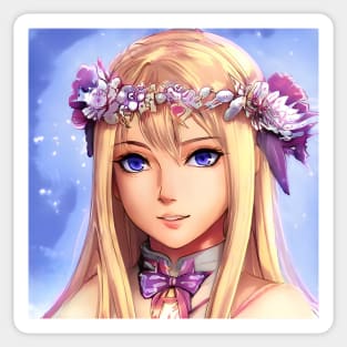 Blonde Anime Girl Sticker